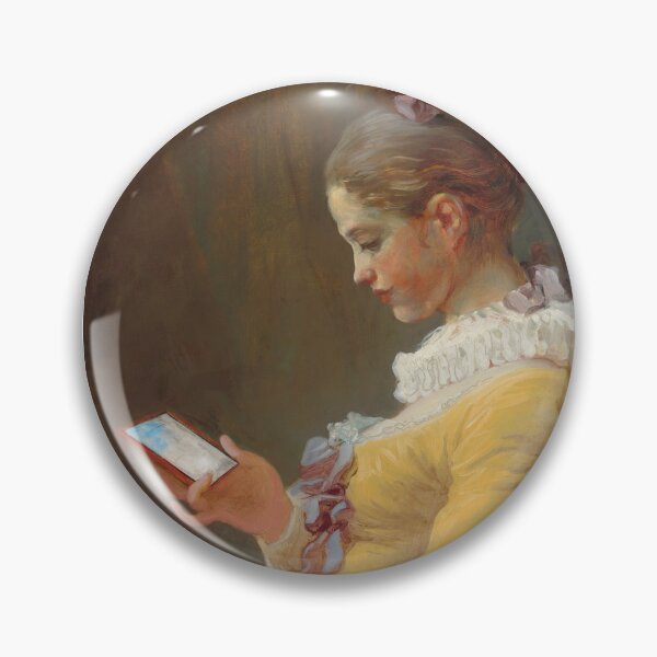 Item preview, Young girl reading on cell phone adapted vintage artwork for a new age designed and sold by Fun Art by J & G.