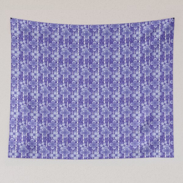 Item preview, Purple and white bright floral pattern designed and sold by fuzzyfox.