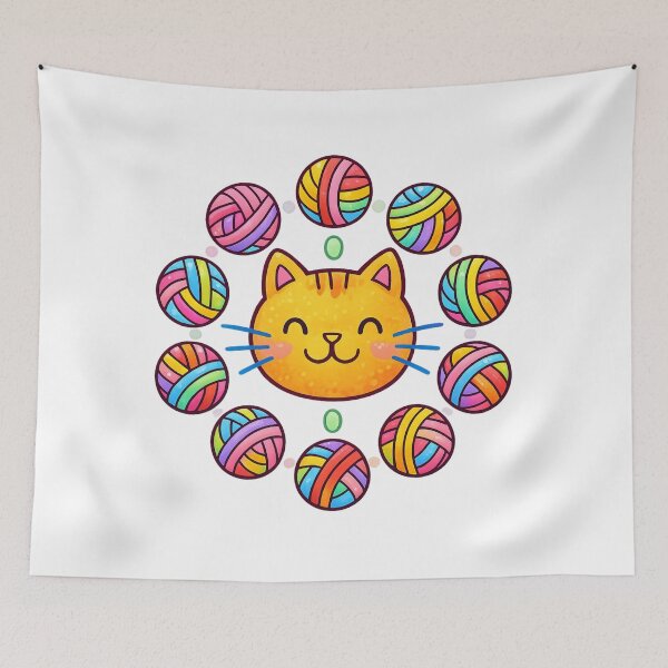 Item preview, Cat Face Mandala Intricate Floral Design designed and sold by SoftSproutstu.