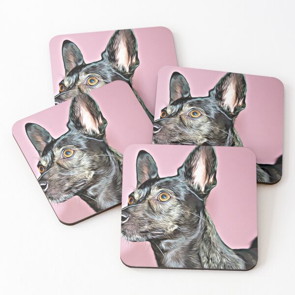 Item preview, Un retrato impactante de un perro de pelaje oscuro con intensos ojos color ámbar. designed and sold by ZoroDesign.
