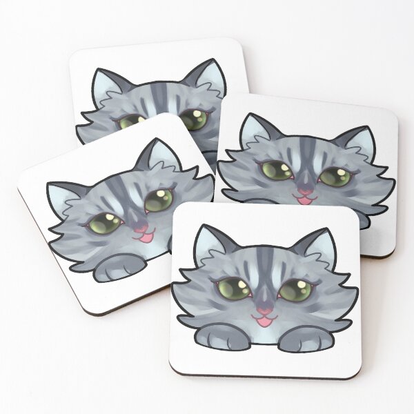 Item preview, Grey Fluffy Cat Sticker designed and sold by lilgooblin.