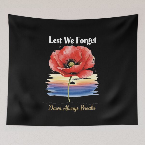 Item preview, Lest We Forget — Dawn Always Breaks — ANZAC Tribute Poster designed and sold by FlamaC.