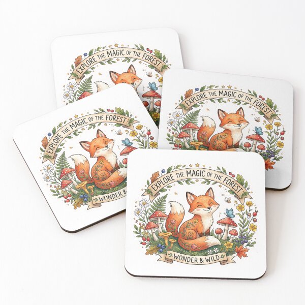 Item preview, Enchanted Fox and Botanical Wonderland Sticker designed and sold by KrisGraphic45.