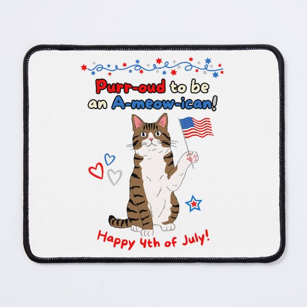 Item preview, 4th of July Purr-oud To Be An A-meow-ican Brown Tabby Cat designed and sold by MYCatStuff.