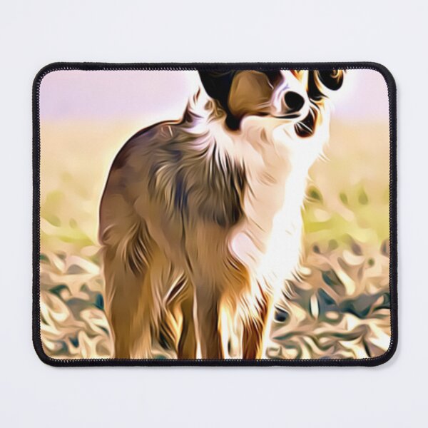 Item preview, Un pastor australiano alerta en un campo soleado. designed and sold by ZoroDesign.