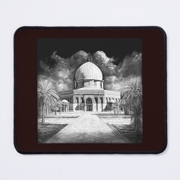 Item preview, Monochrome Domed Sanctuary Illustration | Dramatic Sacred Architecture Art designed and sold by inkoutninja.
