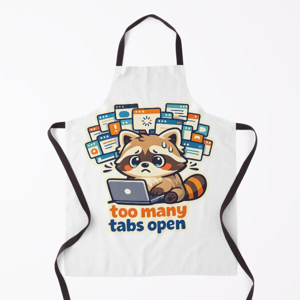 Item preview, Too Many Tabs Open – Funny Overwhelmed Raccoon ADHD Aesthetic Sticker designed and sold by Naviora.