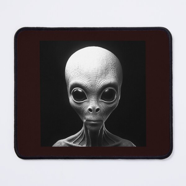 Item preview, Black and White Alien Portrait | Sci-Fi Extraterrestrial Character Art designed and sold by inkoutninja.