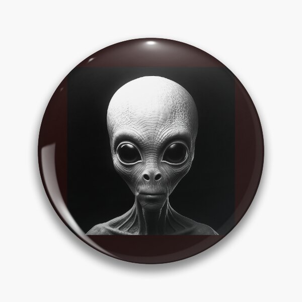 Item preview, Black and White Alien Portrait | Sci-Fi Extraterrestrial Character Art designed and sold by inkoutninja.