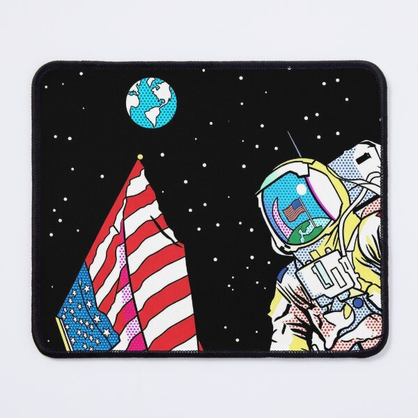 Item preview, Astronaut with Flag and Earth Pop Art Cosmic Illustration designed and sold by Terry Bain.