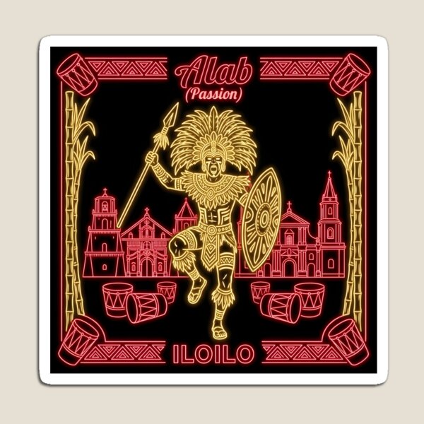 Item preview, Iloilo Heart Heritage Neon Art — Alab Passion Dinagyang Warrior Hala Bira Acrylic Block — Philippines OFW Gift designed and sold by LSE Prints.