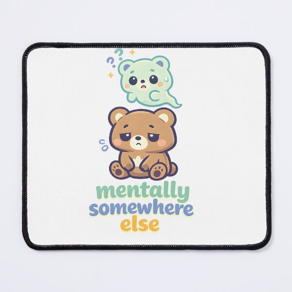 Item preview, Mentally Somewhere Else – Cute Kawaii Bear Spirit Anxiety Sticker designed and sold by Naviora.