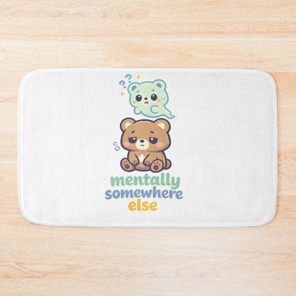 Item preview, Mentally Somewhere Else – Cute Kawaii Bear Spirit Anxiety Sticker designed and sold by Naviora.