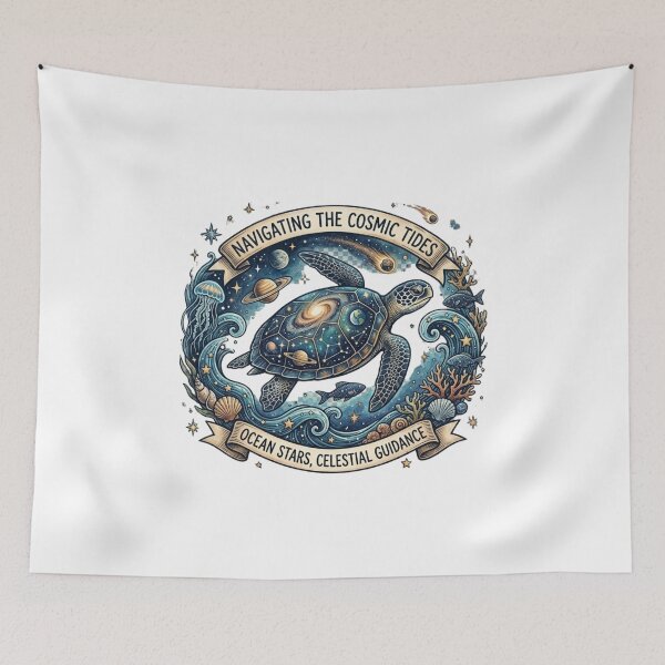 Item preview, Navigating the Cosmic Tides: Mystical Sea Turtle Galaxy Art designed and sold by KrisGraphic45.