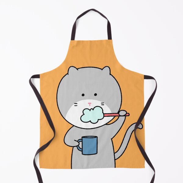 Item preview, Cute Grey Cat Brushing Teeth with Bubble and Mug designed and sold by ubborn.