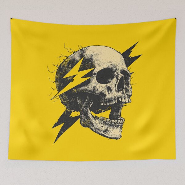 Item preview, Lightning Skull Illustration | Electric Gothic Skull Graphic Design designed and sold by StickerHavenn.