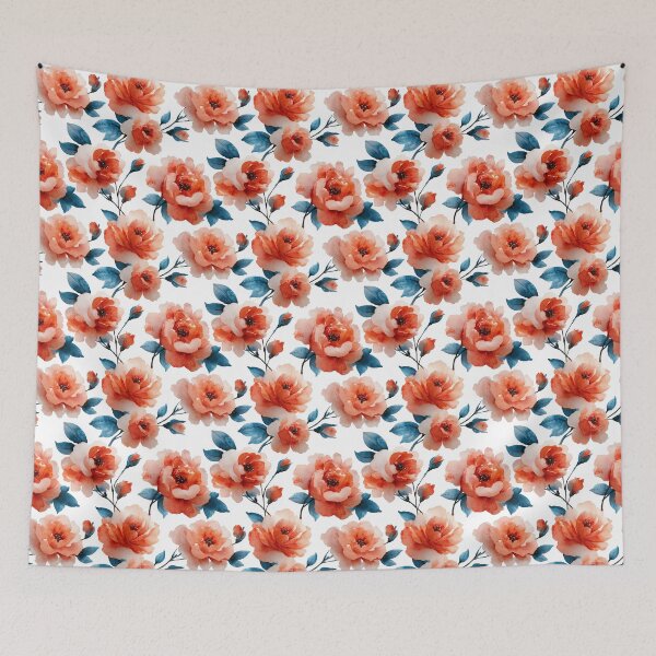 Item preview, British vintage chintz seamless pattern featuring vibrant roses designed and sold by WIKKI-White.