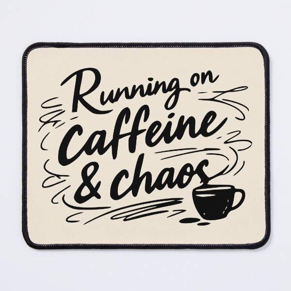Item preview, Running on Caffeine and Chaos Funny Quote Sticker – Coffee Lover Humor Design, Chaos Life Aesthetic, Work Hustle Energy Gift designed and sold by VectorJoy.