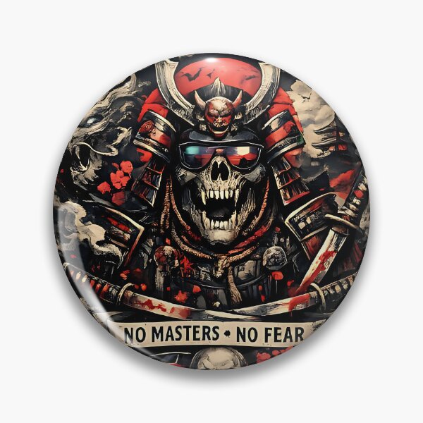 Item preview, Rise & Rebel Samurai Skull – No Masters No Fear Dark Graphic design designed and sold by The-Daily-Drape.
