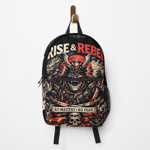 Item preview, Rise & Rebel Samurai Skull – No Masters No Fear Dark Graphic design designed and sold by The-Daily-Drape.
