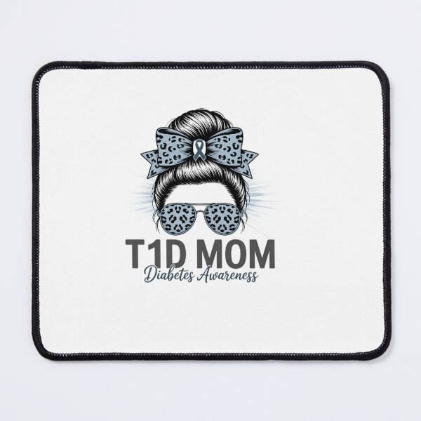 Item preview, T1D Mom Diabetes Awareness Type 1 Diabetes Blue Ribbon  designed and sold by EllenJast.