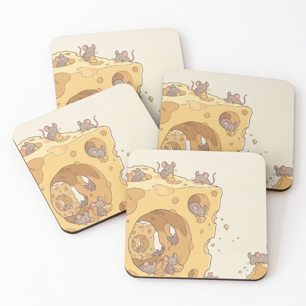 Item preview, Cute Mice in Giant Swiss Cheese Vector designed and sold by RosetteArtists.