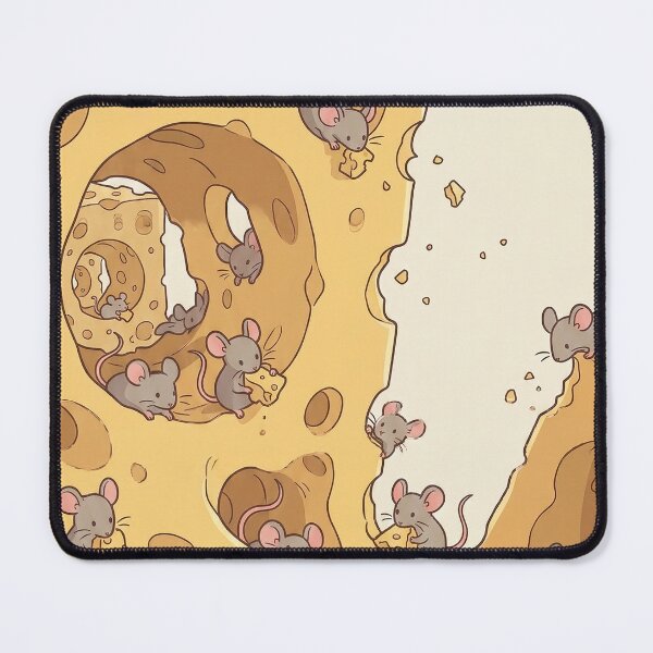Item preview, Cute Mice in Giant Swiss Cheese Vector designed and sold by RosetteArtists.
