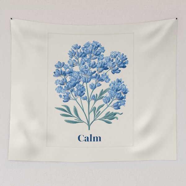 Item preview, CALM – Lavender Illustration Minimal Botanical Design designed and sold by BobaBunny76.