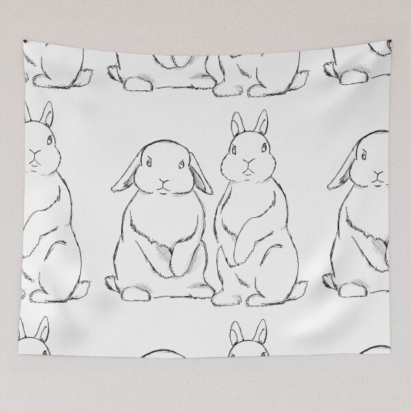 Item preview, Holland Lop and Netherland Dwarf Rabbit Curious Periscope Sketch designed and sold by tayaan.