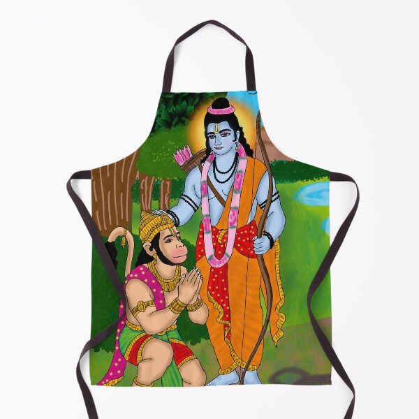 Item preview, Rama and Hanuman Devotional Artwork – Hindu Spiritual Bond Illustration designed and sold by Harshit_Digital_Arts.