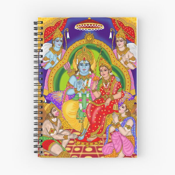 Item preview, Ram Darbar Divine Artwork – Lord Rama Sita Hanuman Spiritual Illustration designed and sold by Harshit_Digital_Arts.