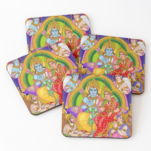 Item preview, Ram Darbar Divine Artwork – Lord Rama Sita Hanuman Spiritual Illustration designed and sold by Harshit_Digital_Arts.