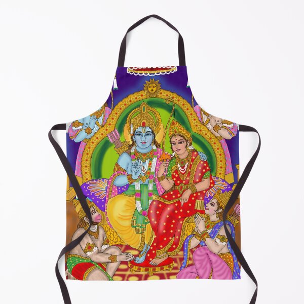 Item preview, Ram Darbar Divine Artwork – Lord Rama Sita Hanuman Spiritual Illustration designed and sold by Harshit_Digital_Arts.