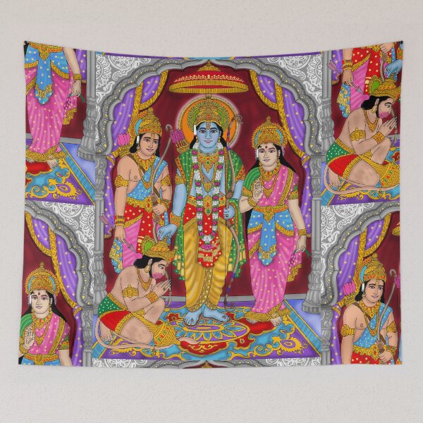 Item preview, Ram Darbar Divine Design – Rama Sita Lakshman Hanuman Art designed and sold by Harshit_Digital_Arts.