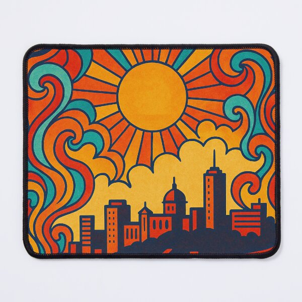 Item preview, Trippy Psychedelic Poster of Freetown | Vibrant Sierra Leone Cityscape | Surreal Coastal Travel Art designed and sold by PaintedPixels01.