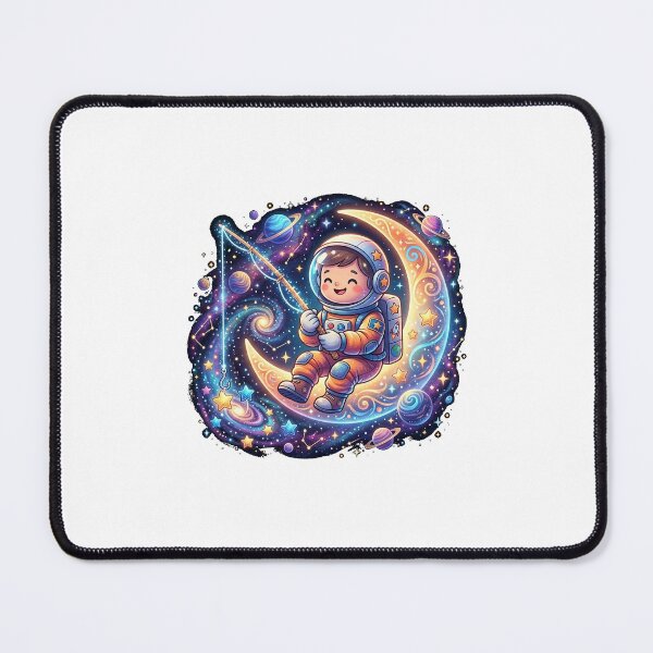 Item preview, Cute Astronaut Fishing for Stars on a Crescent Moon designed and sold by Pixels By D.