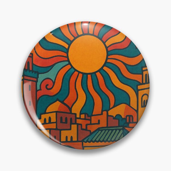 Artikelvorschau, Psychedelisches Poster von Fes | Lebendige marokkanische Stadtlandschaft | Surrealistische Reisekunst aus der alten Medina entworfen und verkauft von PaintedPixels01.