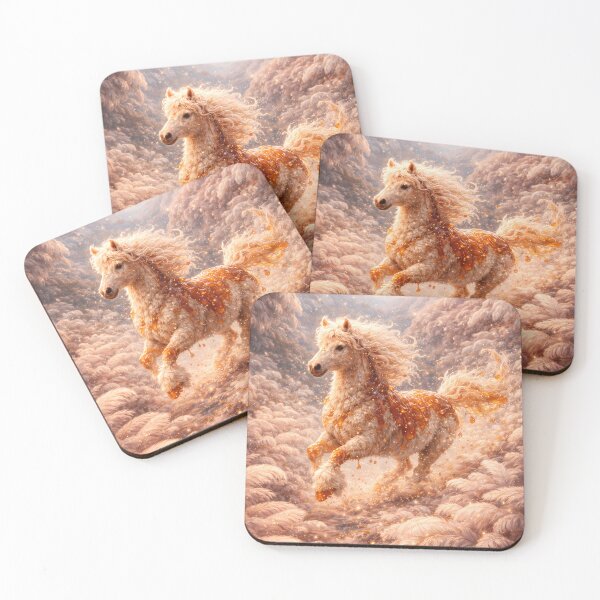 Item preview, Golden Fantasy Horse Dreamy Aesthetic Art designed and sold by KnitOfShadoF.