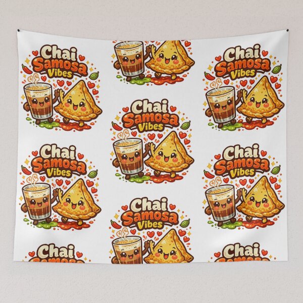 Item preview, Chai Samosa Vibes Cute Kawaii Indian Street Food Cartoon | Tea & Snacks Squad designed and sold by Globalcitytees.