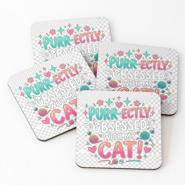 Item preview, Purr-ectly Obsessed With My Cat | Cute Aesthetic Colorful Typography designed and sold by Israelfjds.
