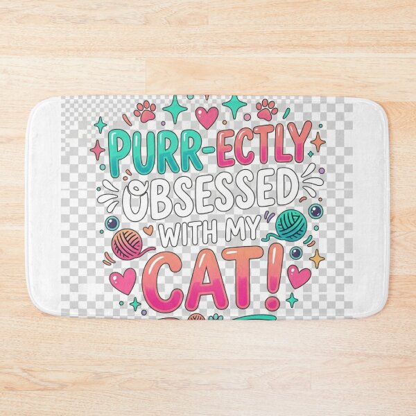 Item preview, Purr-ectly Obsessed With My Cat | Cute Aesthetic Colorful Typography designed and sold by Israelfjds.