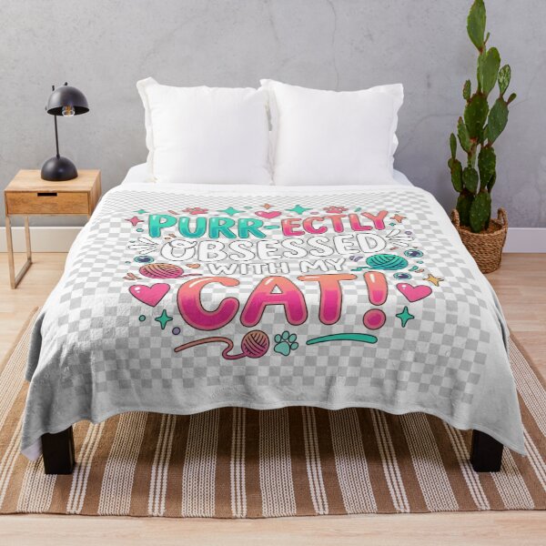 Item preview, Purr-ectly Obsessed With My Cat | Cute Aesthetic Colorful Typography designed and sold by Israelfjds.