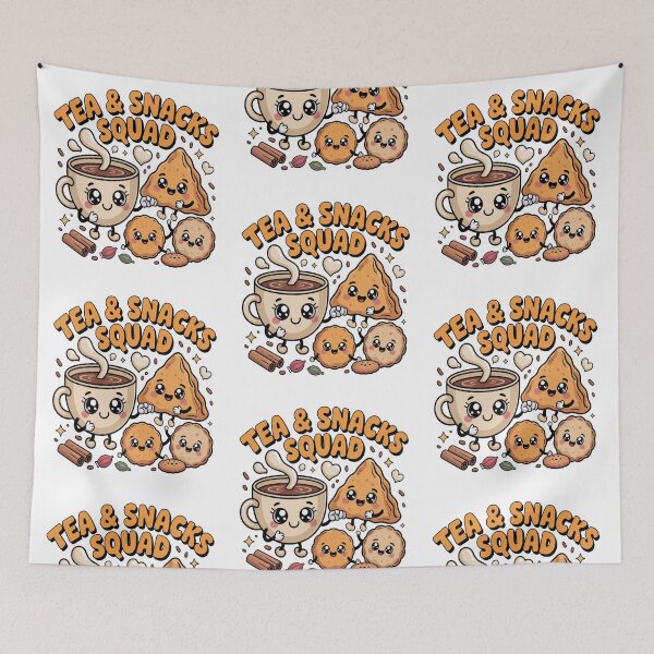 Item preview, Tea & Snacks Squad Cute Kawaii Chai Biscuit Cartoon | Cozy Tea Time Vibes designed and sold by Globalcitytees.