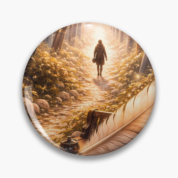 Item preview, Golden Writing Path Fantasy Art Design designed and sold by KnitOfShadoF.