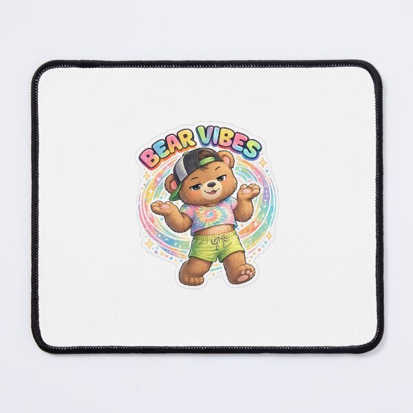 Item preview, Bear Vibes – Kawaii Attitude Teddy Rainbow Swirl Sticker ??✨ designed and sold by SparkVault.