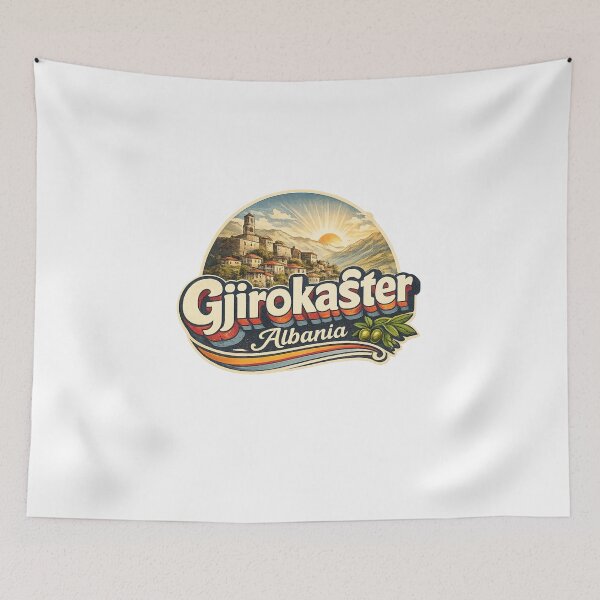 Item preview, Gjirokaster Albania Gjirokaster County Drino Valley UNESCO Old Town Castle designed and sold by Aryabek.
