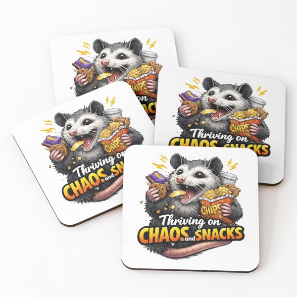 Item preview, Thriving on Chaos and Snacks Opossum Sticker designed and sold by Gentlestate.