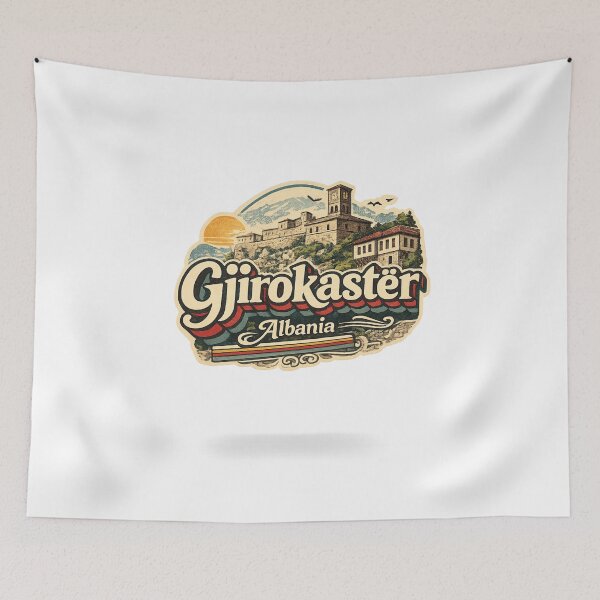 Item preview, Gjirokaster Albania Drino Valley Gjirokaster Castle UNESCO Bazaar Mosque Zekate House designed and sold by Aryabek.