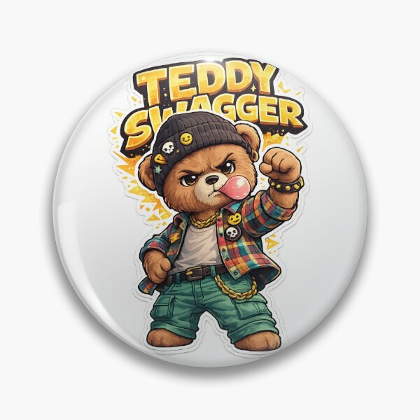 Item preview, Teddy Swagger – Badass Chibi Bear Streetwear Sticker ?? designed and sold by SparkVault.