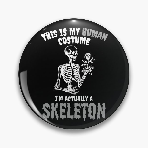 Item preview, This Is My Human Costume, I'm Actually A Skeleton Halloween Funny T-Shirt designed and sold by OldSkullDesigns.